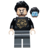 Tony Stark - Black Shirt with Gold Helmet Lego® - sh0747