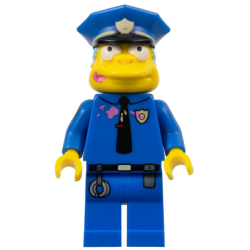 Chief Wiggum with Dark Pink Frosting Splotches on Face and Shirt Lego® - sim023