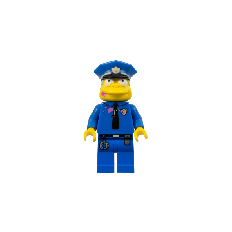 Chief Wiggum with Dark Pink Frosting Splotches on Face and Shirt Lego® - sim023