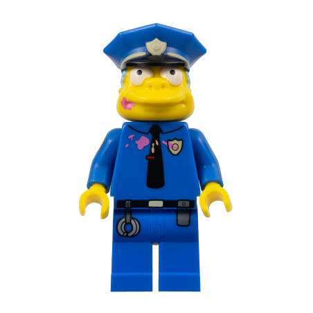 Chief Wiggum with Dark Pink Frosting Splotches on Face and Shirt Lego® - sim023