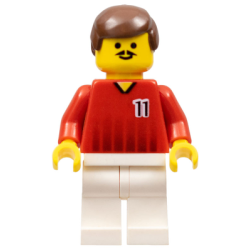 Soccer Player - Red and White Team with Number 11 Lego® - soc090