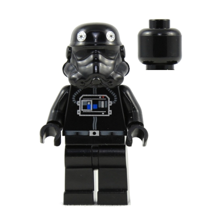 Imperial TIE Fighter / Interceptor Pilot - Black Head Lego® - sw0035b