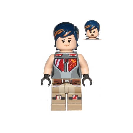 Sabine Wren - Dark Blue with Orange Highlights Hair Lego® - sw0616