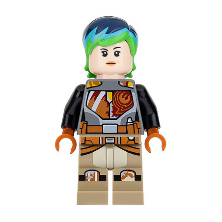 Sabine Wren - Bright Green and Dark Blue Hair Lego® - sw0742
