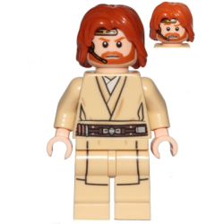 Obi-Wan Kenobi (Mid-Length Tousled with Center Part Hair and Headset) Lego® - sw0846
