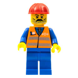 Orange Vest with Safety Stripes - Blue Legs
