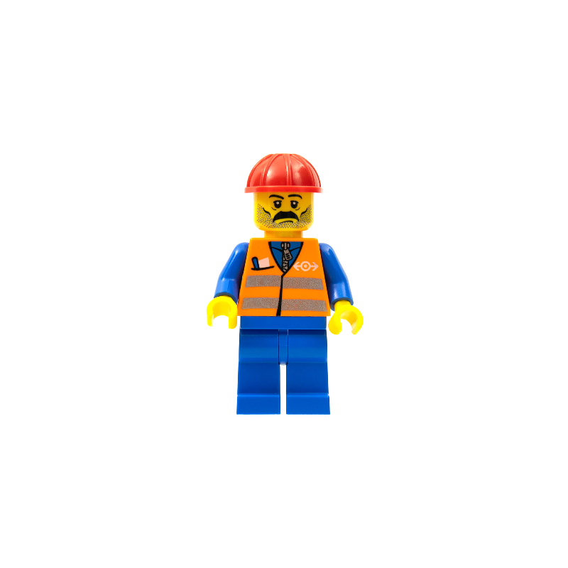 Orange Vest with Safety Stripes - Blue Legs