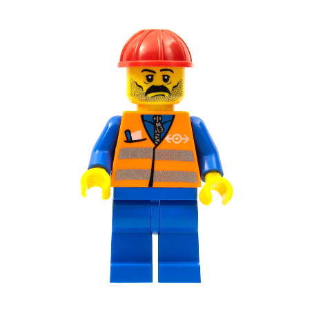 Orange Vest with Safety Stripes - Blue Legs
