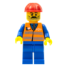 Orange Vest with Safety Stripes - Blue Legs