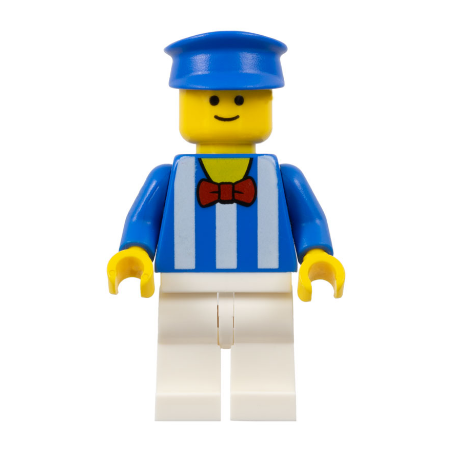 Palace Cinema Employee - Blue Shirt with White Stripes and Red Bow Tie
