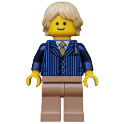 Businessman Pinstripe Jacket and Gold Tie