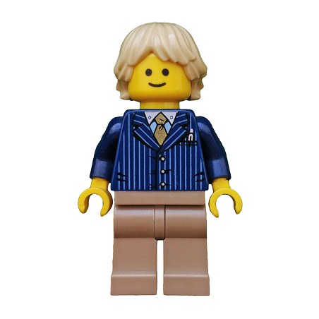 Businessman Pinstripe Jacket and Gold Tie