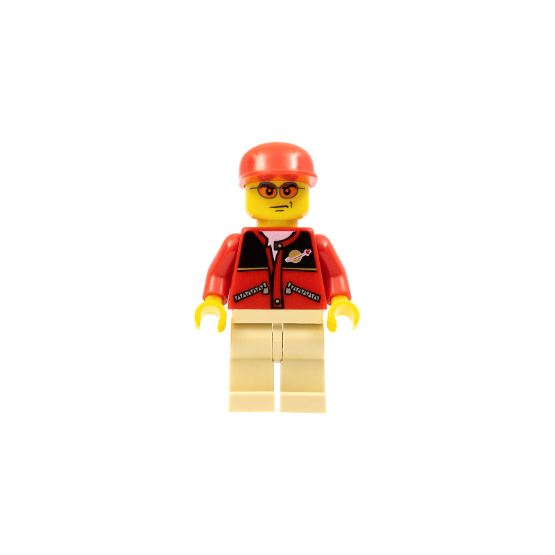 Red Jacket with Zipper Pockets and Classic Space Logo