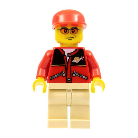 Red Jacket with Zipper Pockets and Classic Space Logo