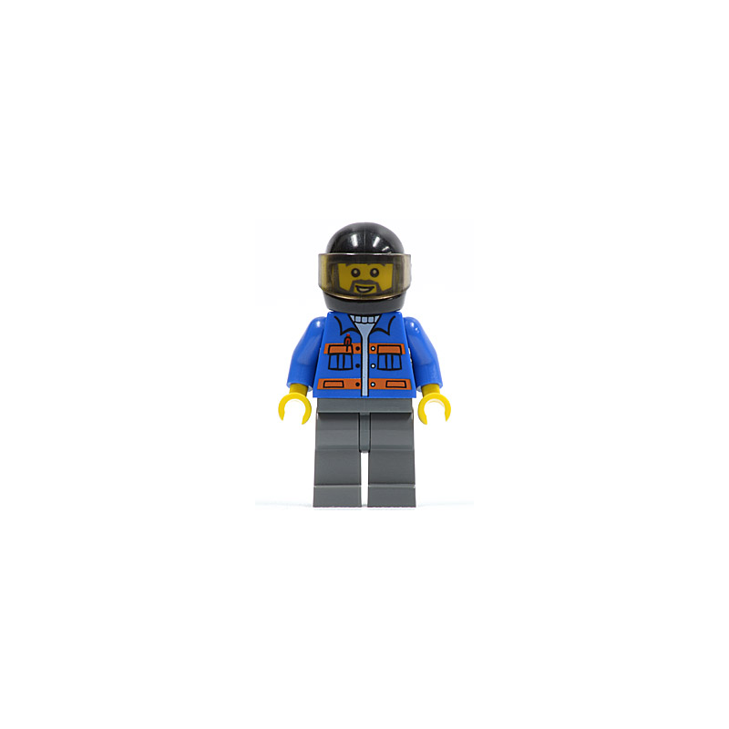 Blue Jacket with Pockets and Orange Stripes