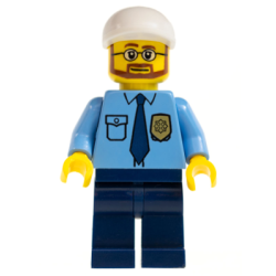 Police - City Shirt with Dark Blue Tie and Gold Badge