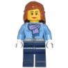 Medium Blue Jacket with Light Purple Scarf