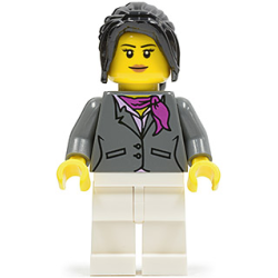 Dark Bluish Gray Jacket with Magenta Scarf