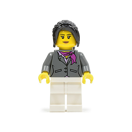Dark Bluish Gray Jacket with Magenta Scarf