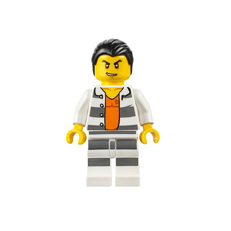 Police - Jail Prisoner Shirt with Prison Stripes and Orange Undershirt