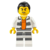 Police - Jail Prisoner Shirt with Prison Stripes and Orange Undershirt
