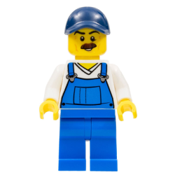Beach Janitor - Blue Overalls and Dark Blue Cap Lego® - cty0765