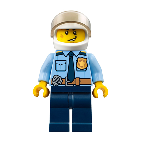 Police - City Officer Shirt with Dark Blue Tie and Gold Badge