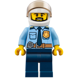 Police - City Officer Shirt with Dark Blue Tie and Gold Badge