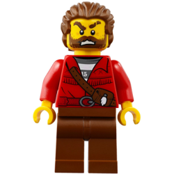 Mountain Police - Crook Male with Red Fringed Shirt with Strap and Pouch