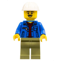 Truck Driver - Blue Jacket over Dark Red V-Neck Sweater
