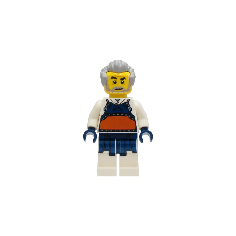 Kendo Instructor - White Robe with Dark Blue and Dark Orange Bogu Armor