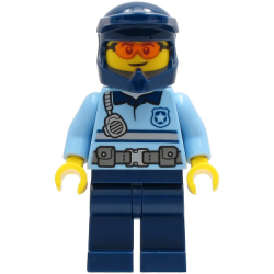 Police - City Officer Bright Light Blue Shirt with Silver Stripe
