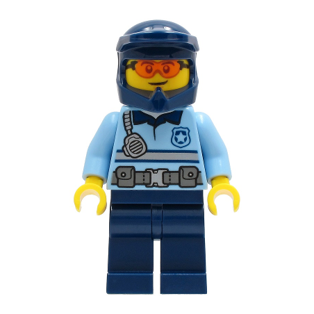 Police - City Officer Bright Light Blue Shirt with Silver Stripe