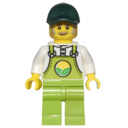 Farmer Horace - Lime Overalls over White Shirt