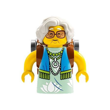 Mrs. Castillo - Reddish Brown and Flat Silver Backpack Lego® - drm031