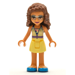 Friends Olivia (Nougat) - Bright Light Yellow Dress and Blue Shoes Lego® - frnd350