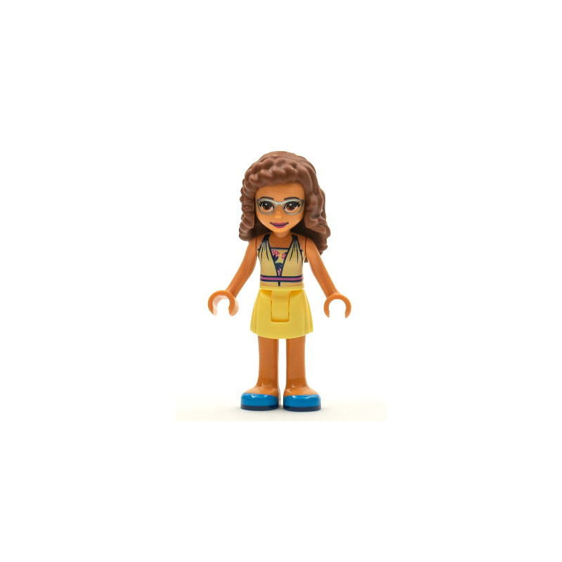 Friends Olivia (Nougat) - Bright Light Yellow Dress and Blue Shoes Lego® - frnd350