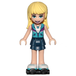 Friends Stephanie -Dark Blue Layered Skirt Medium Azure and Dark Purple Vest Black Roller Lego® - frnd258