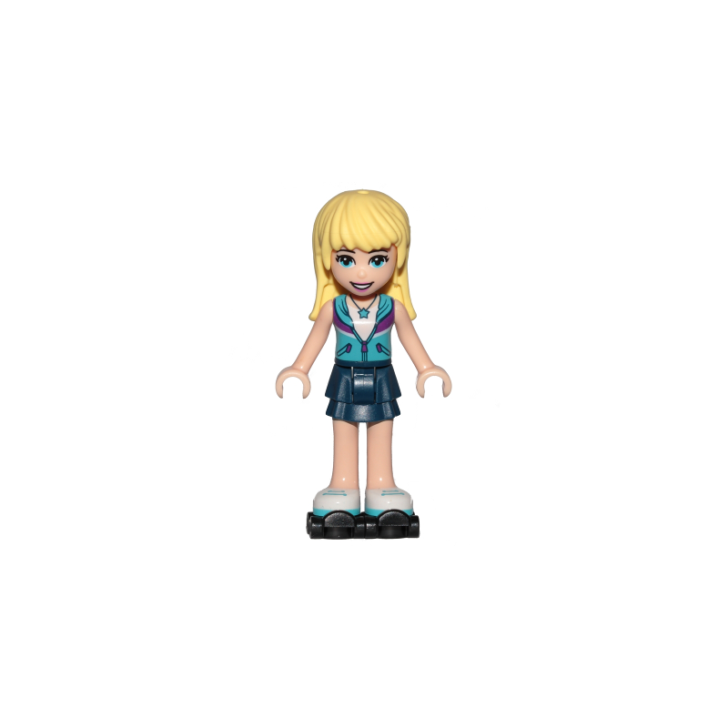 Friends Stephanie -Dark Blue Layered Skirt Medium Azure and Dark Purple Vest Black Roller Lego® - frnd258