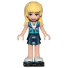 Friends Stephanie -Dark Blue Layered Skirt Medium Azure and Dark Purple Vest Black Roller Lego® - frnd258