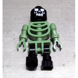 Skeleton - Sand Green with Black Legs and Black Head with Evil Skull Lego® - gen014