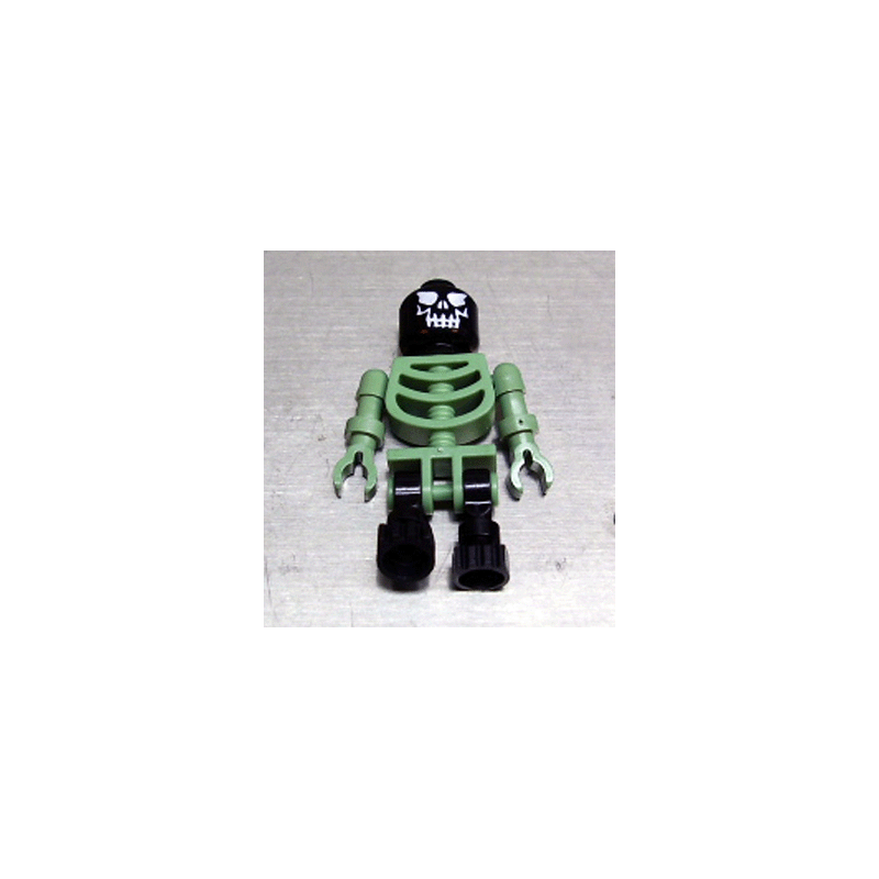 Skeleton - Sand Green with Black Legs and Black Head with Evil Skull Lego® - gen014