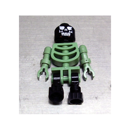 Skeleton - Sand Green with Black Legs and Black Head with Evil Skull Lego® - gen014