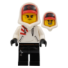 Jack Davids - White Hoodie with Cap and Hood (Large Smile / Grumpy) Lego® - hs004