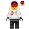 Jack Davids - White Hoodie with Cap and Hood (Lopsided Smile / Scared) Lego® - hs009