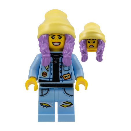 Parker L. Jackson - Denim Jacket with Beanie (Open Mouth Smile / Scared) Lego® - hs014