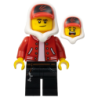 Jack Davids - Red Jacket with Cap and Hood (Lopsided Smile / Scared) Lego® - hs018