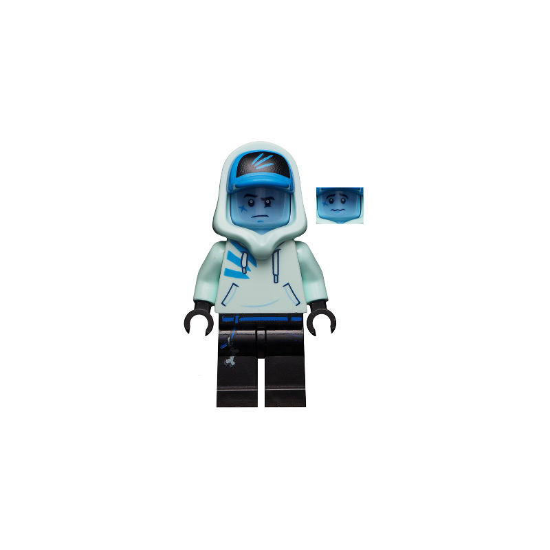 Jack Davids - Light Aqua Hoodie with Cap and Hood (Bright Light Blue Head) Lego® - hs031
