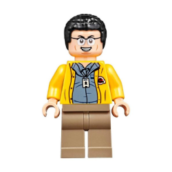 Dennis Nedry - Jurassic Park Logo on Back Lego® - jw059