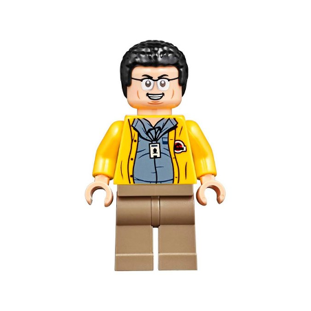 Dennis Nedry - Jurassic Park Logo on Back Lego® - jw059